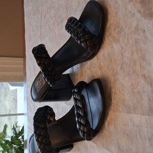 Dolce Vita Braided Tessa Sandal Heels Black Size 8.5